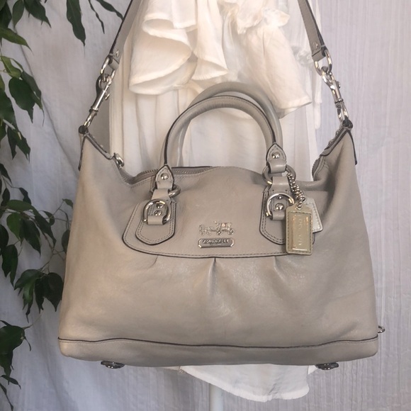 Vtg COACH ASHLEY large satchel tote w/chunky silver hardware & crossbody strap - Picture 1 of 16